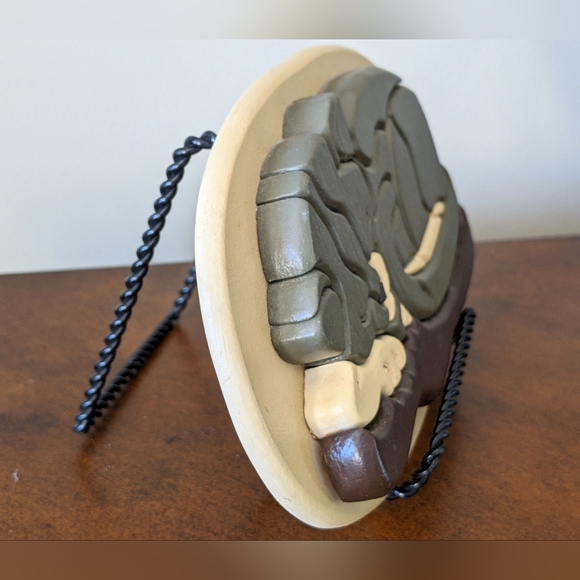 INTARSIA HAND CRAFTED 3D WOOD CARVED CAT PLAQUE WALL ART - Picture 9 of 10